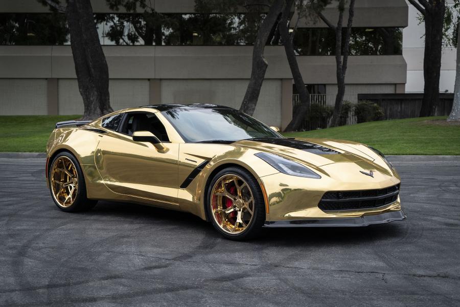  Chevrolet Corvette Convertible Gold on Forgiato Wheels (GTR) 2019 года  (фото 1 из 11)